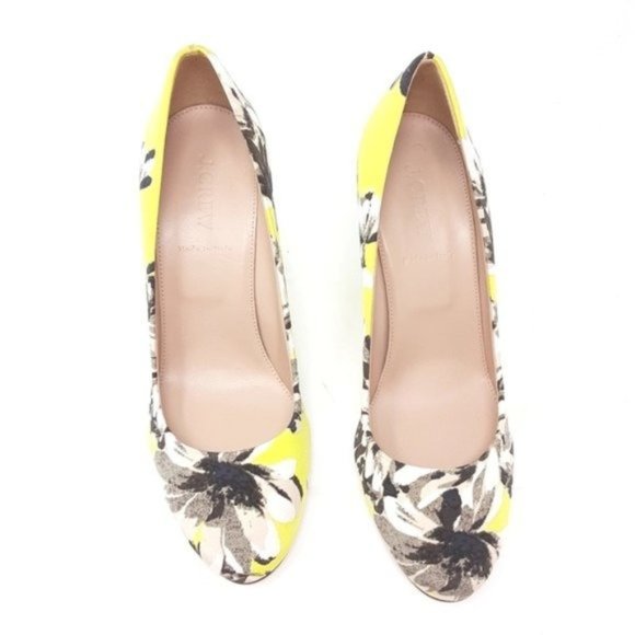 J. Crew D'Orsay Lemon Floral Pumps 7 Limited Edition - Picture 2 of 6